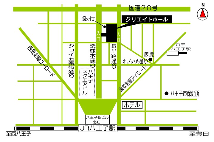 クリエイトホール第1学習室への地図