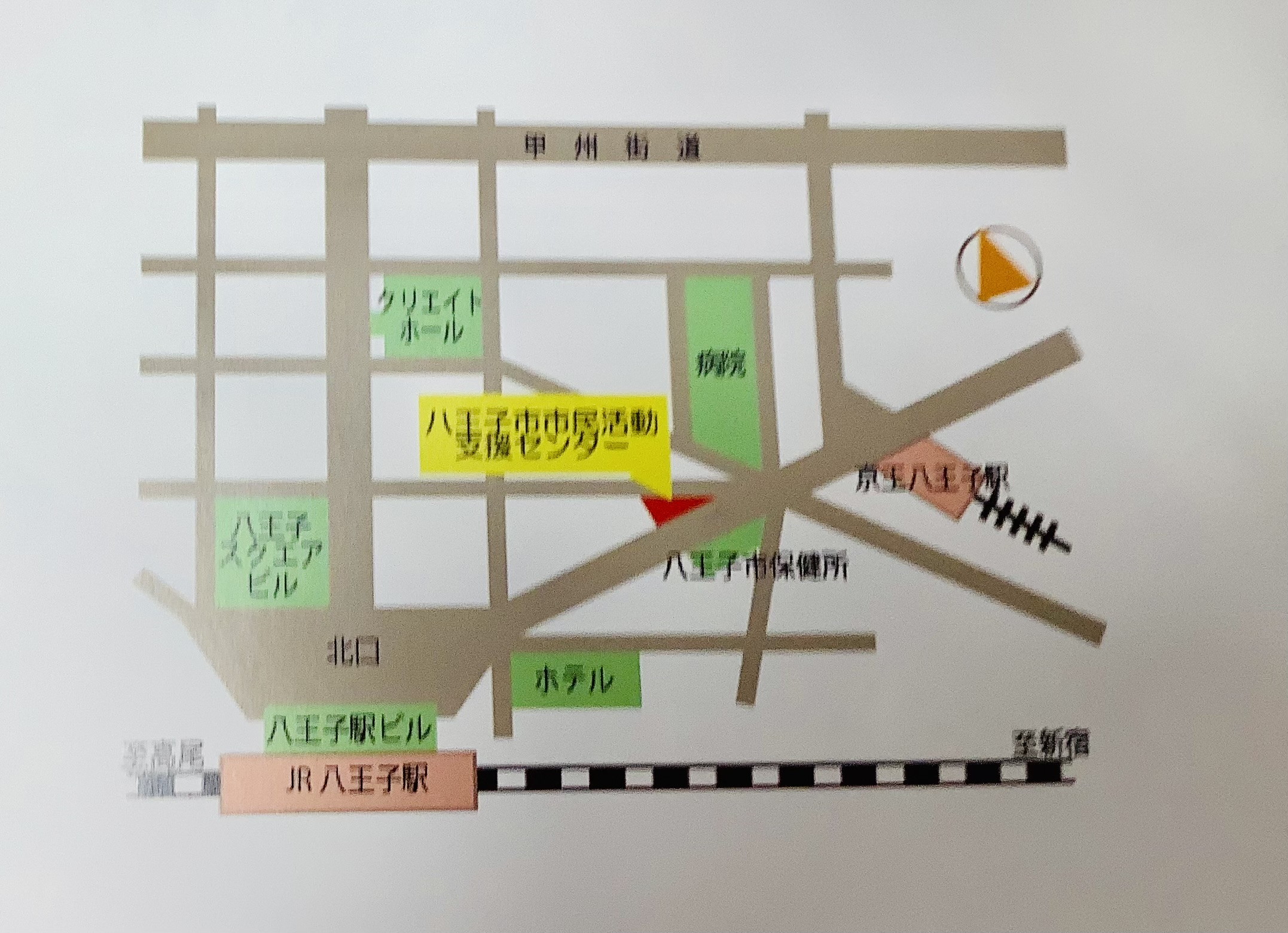 八王子市市民活動支援センター，交流スペースへの地図