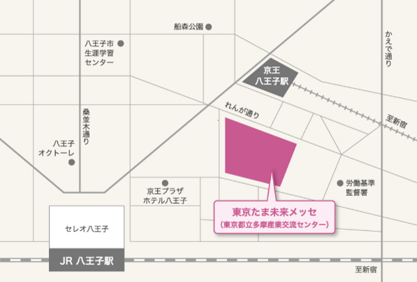 東京たま未来メッセ　展示室への地図