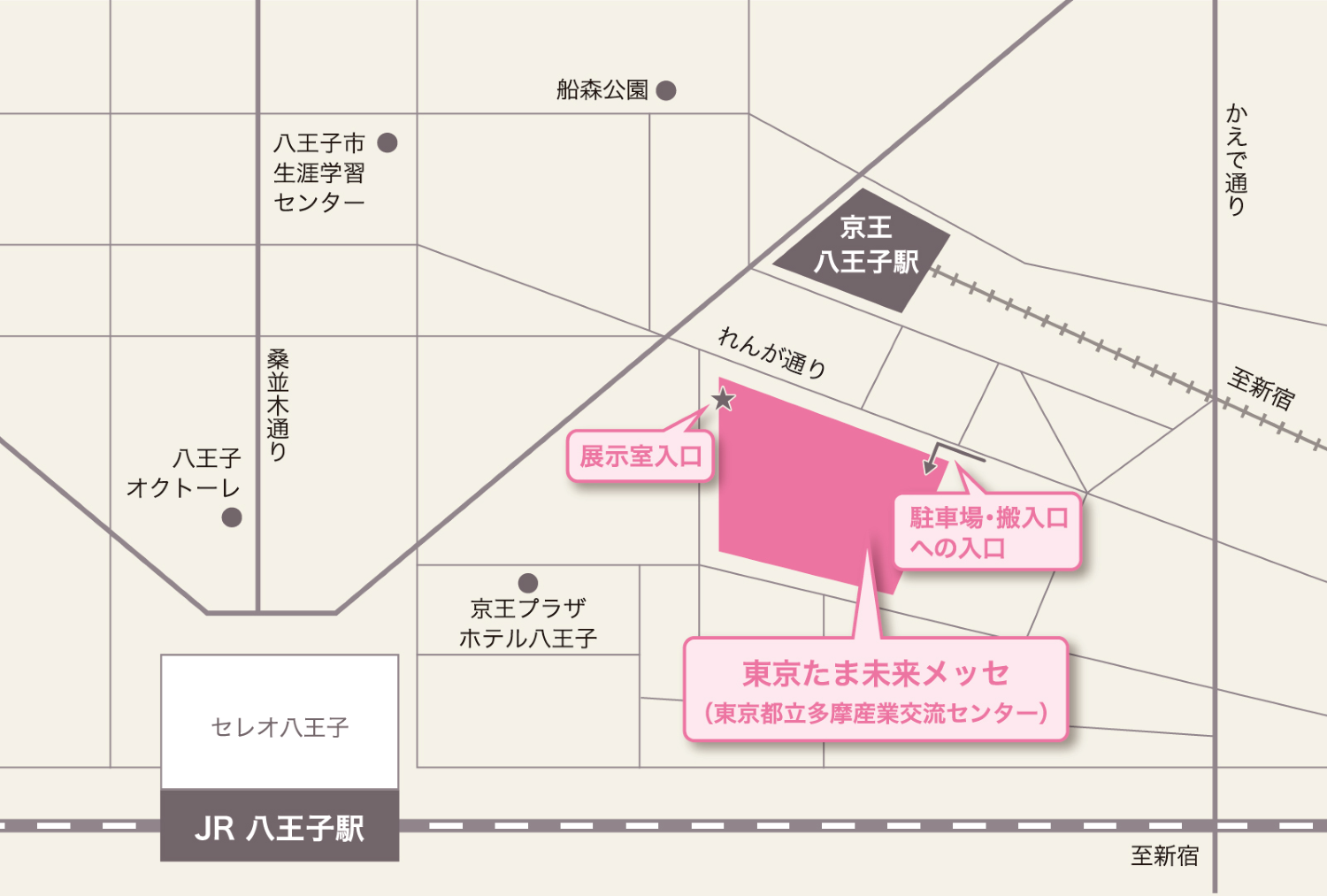 東京たま未来メッセ　展示室Aへの地図