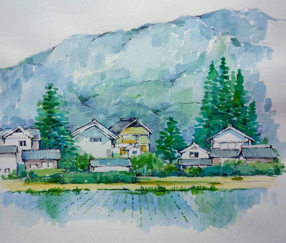 26-7月 12日(日) らく彩会は 、室内で「写真から淡彩/風景画・静物画