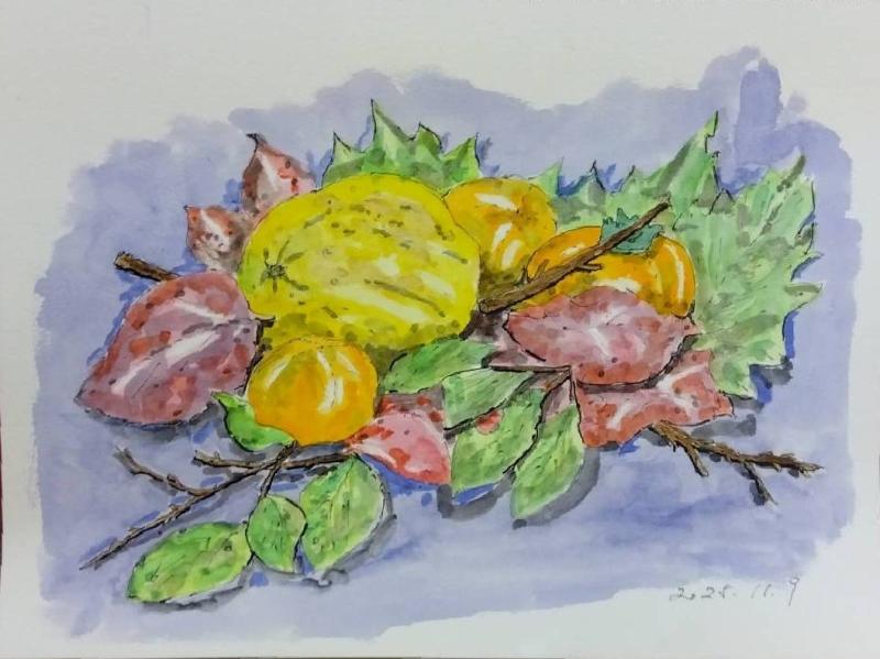 20251109 隆志さん 花梨と柿_front