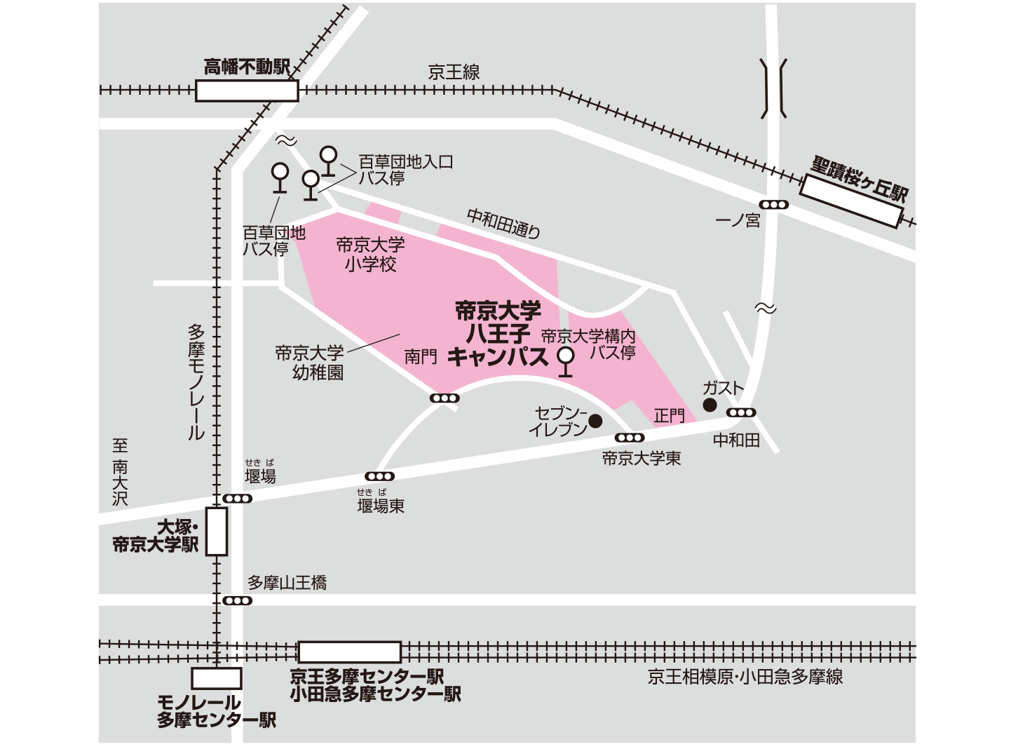 帝京大学総合博物館への地図